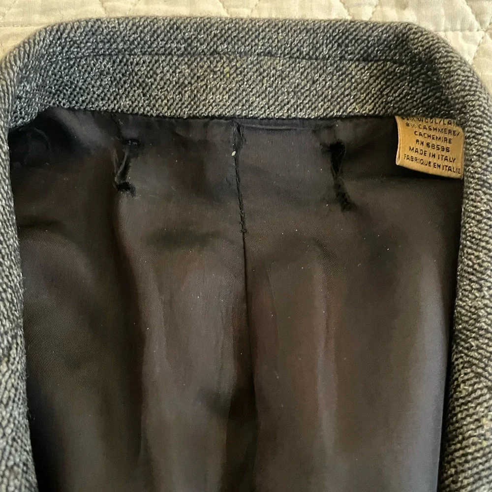 DONNA KARAN‎ SIGNATURE Made in Italy Vintage Wool Tweed Patch Pocket Jacket 40 R
